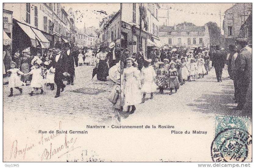 NANTERRE : Couronnement De La Rosière . Rue St Geramin Et Place Du Matray - Nanterre