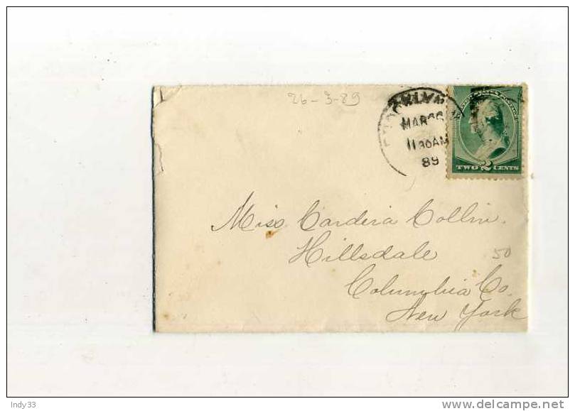 -  ETATS UNIS 1847/99 . AFFRANCHISSEMENT SIMPLE SUR ENVELOPPE DE 1889 . CIRCULATION INTERIEURE - Covers & Documents