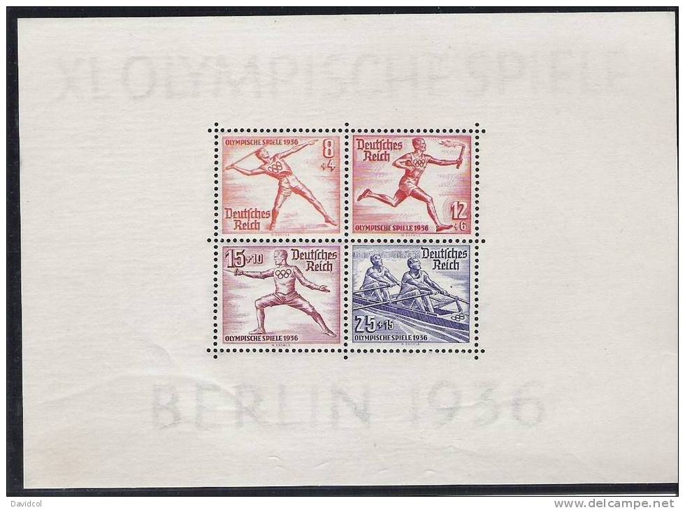 N593.-.GERMANY / ALEMANIA - BLOCK # 6- MNH - OLYMPICS BERLIN . SPORTS / DEPORTES.  CAT.- &euro; 120 / US$ 183 - Sommer 1936: Berlin