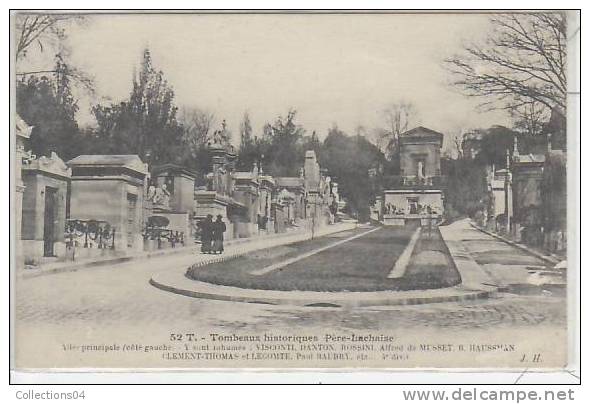 PARIS 20 / TOMBEAUX HISTORIQUES PERE LACHAISE /VISCONTI.DANTON.ROSSINI.MUSSET. HAUSSMAN . CLEMENT THOMAS ET LECOMTE - Distretto: 20