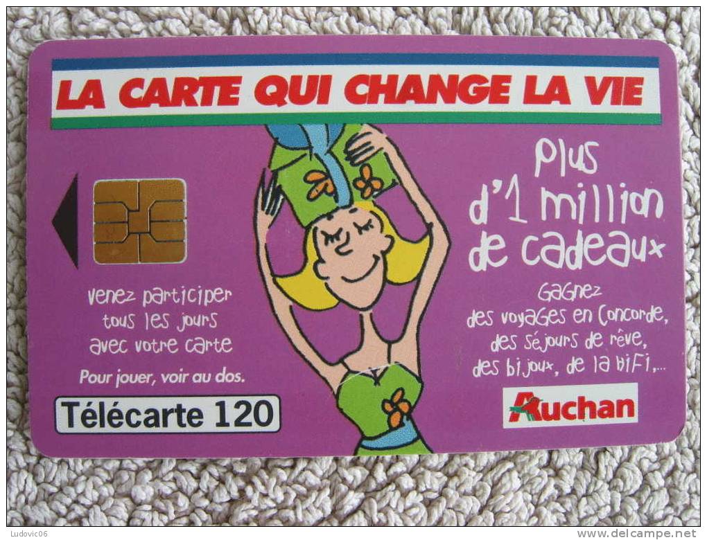 F1013A - AUCHAN PRUNE- 120 SO3 - TIRAGE 4 Millions - 1999