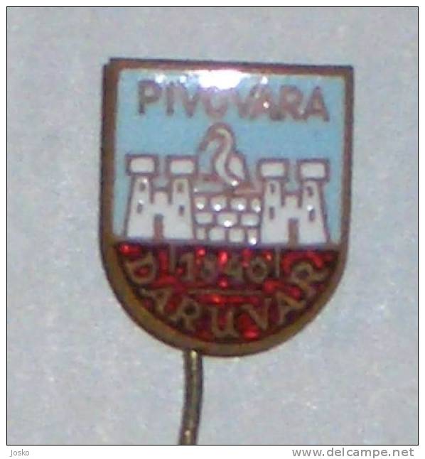 DARUVAR BREWERY  ( Croatia ) * RARE ENAMEL PIN * Beer Bière Cerveza Bier Birra Cerveja øl Olut öl * Stork Cigogne - Bierpins