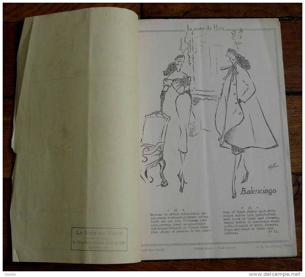 Catalogue Du Défilé Christian  Dior - La Note De Paris N°11 - Très Rare - Mode