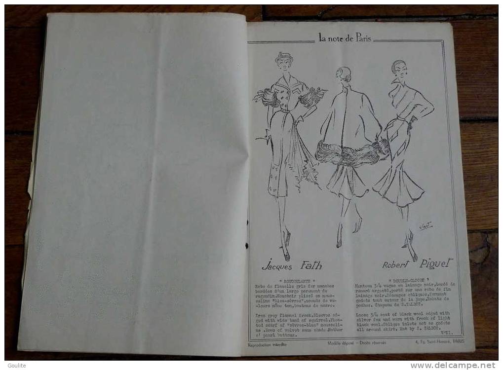 Catalogue Du Défilé Christian  Dior - La Note De Paris N°11 - Très Rare - Mode