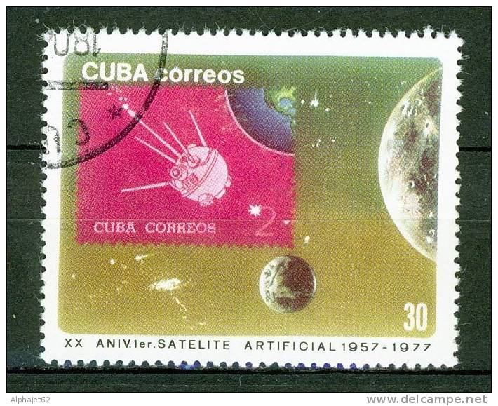 Espace - Satellite Spoutnik - CUBA - Timbre Sur Timbre - N° 2004 - 1977 - Gebruikt