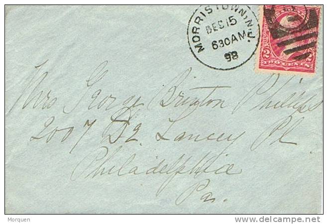 1302. Carta MORRISTOWN (new Jersey) 1898. Fancy Cancel - Cartas & Documentos