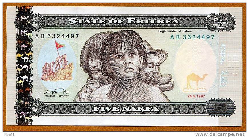 5 Nakfa "ERYTHREE"   24 Mai  1997 UNC  Ble 26 - Erythrée