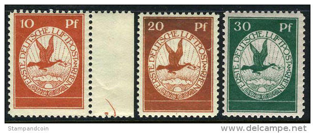 Germany Michel I-III Mint Never Hinged 1st Airmail Issue Of 1912 - Neufs