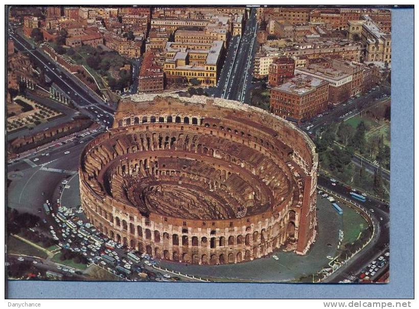 S224 ROMA IL COLOSSEO VEDUTA AEREA AUTO D'EPOCA Vg - Colosseum