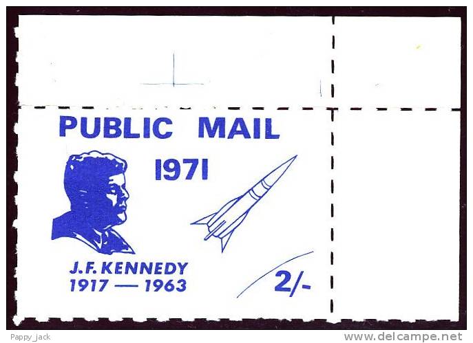 Great Britain PUBLIC MAIL Postal Strike KENNEDY Rocket,  UR Corner WIDE Margin  PERF MNH - Kennedy (John F.)