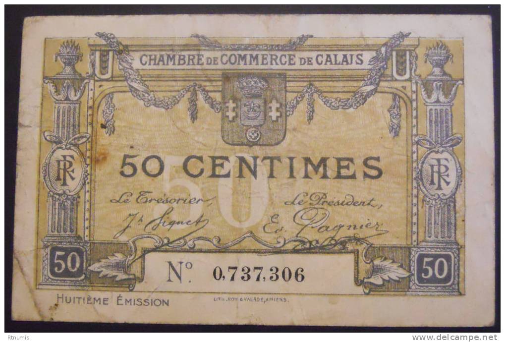 Calais 50 Centimes Pirot 42 TB - Chambre De Commerce