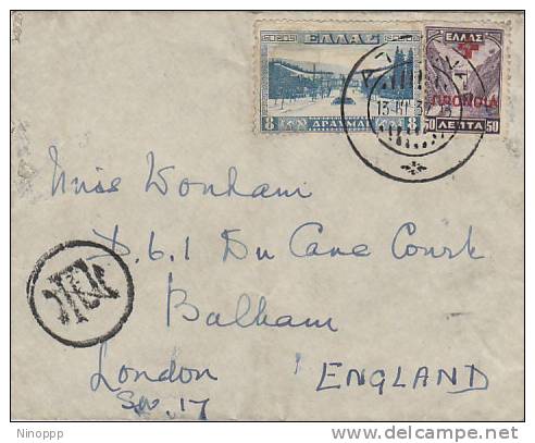 Greece-1937 Cover Sent To London - Gebruikt