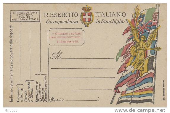 Italy-1916  WW I Unused  Military Postal Card - Militaria