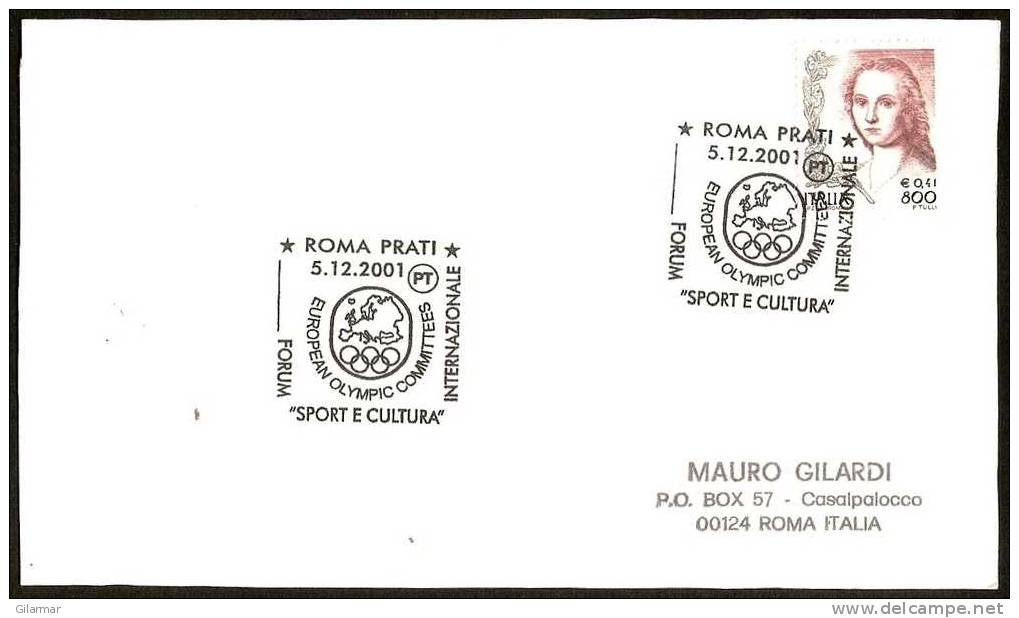 ITALIA ROMA 2001 - FORUM INTERNAZIONALE "SPORT E CULTURA" - EUROPEAN OLYMPIC COMMITTEES - CARD - Sommer 2004: Athen