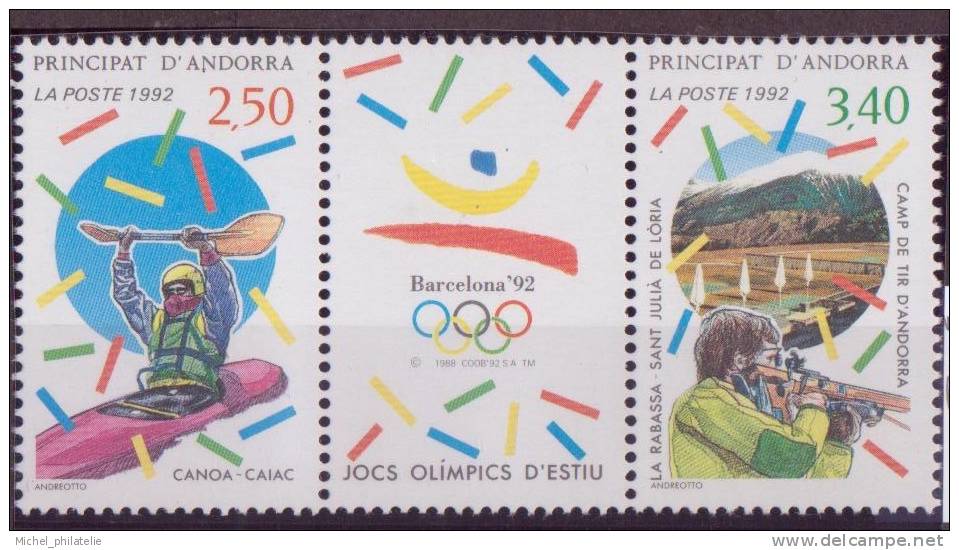 ANDORRE N° 419A** NEUF SANS CHARNIERE JEUX OLYMPIQUES D'ETE CANOE KAYAK-TIR A LA CARABINE - Unused Stamps