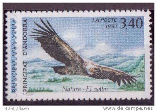 ANDORRE N° 420/21** NEUF SANS CHARNIERE FAUNE VAUTOUR - FLORE BOUTON D'OR - Unused Stamps
