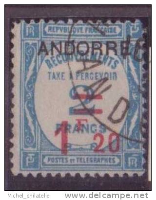 ANDORRE N° 13 TAXE OBLITERE - Used Stamps