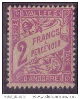 ANDORRE N° 19* TAXE NEUF AVEC CHARNIERE - Neufs