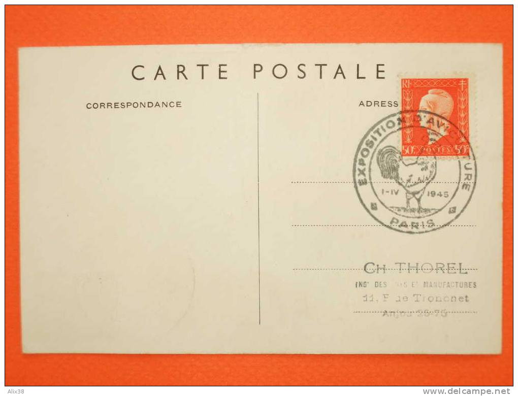 FRANCE 1945-N°633 Coq D´Alger Sur Carte Maxima.  TB - Lettres & Documents