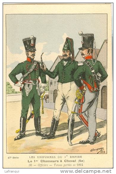 MILITAIRES-militaria- Ref 1380- Illustrateur  Bucquoy   - Les Uniformes Du 1er Empire -le 1er Chasseurs A Cheval - Uniformi