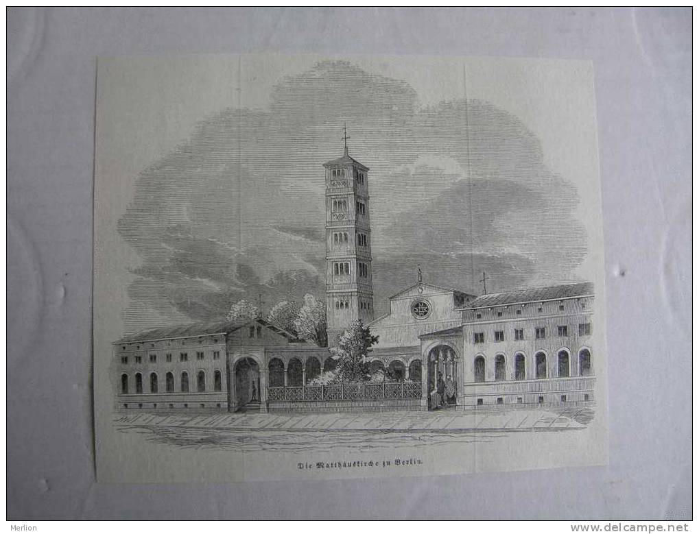 Berlin - Die Matthäuskirche  -gravure-engraving-1849 VF AV519.6 - Estampes & Gravures