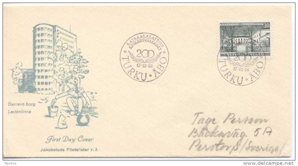 Finland FDC 17-12-1956 The Hospital In Finland 200th Anniversary With Cachet - FDC