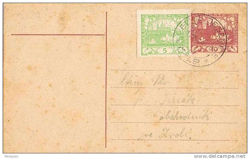 Entero Postal  VELLA JESENICE (Checoslovaquia) 1920. Hradcany - Cartoline Postali