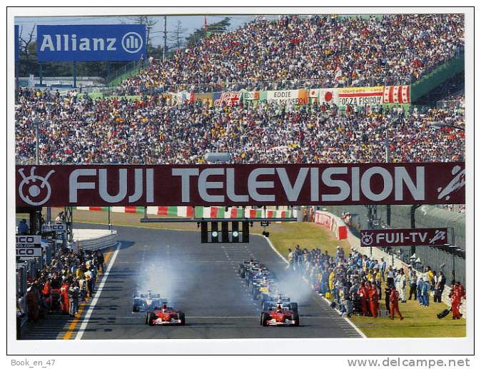 {52325} Grands Prix De Formule 1 2002 Suzuka , Rubens Barrichello & Michael Schumacher Ferrari ; Fuji Tele  " En Baisse - Sonstige & Ohne Zuordnung