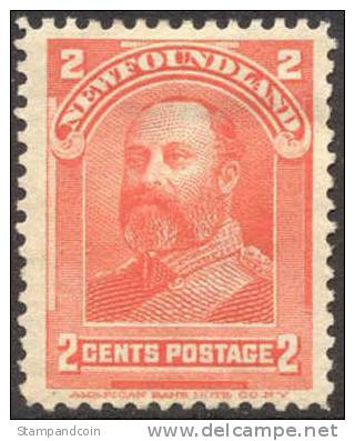 Newfoundland #82 XF Mint Hinged 2c Edward VII From 1898 - 1865-1902