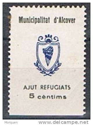 Viñeta Guerra Civil . Refugiats ALCOVER (Tarragona) , Sofima Num 9 - Spanish Civil War Labels