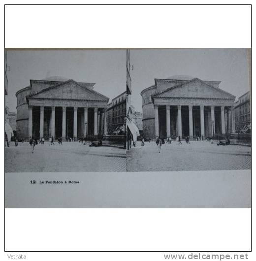 Carte Postale : Vues Stéréoscopiques De Rome, Le Panthéon - Pantheon