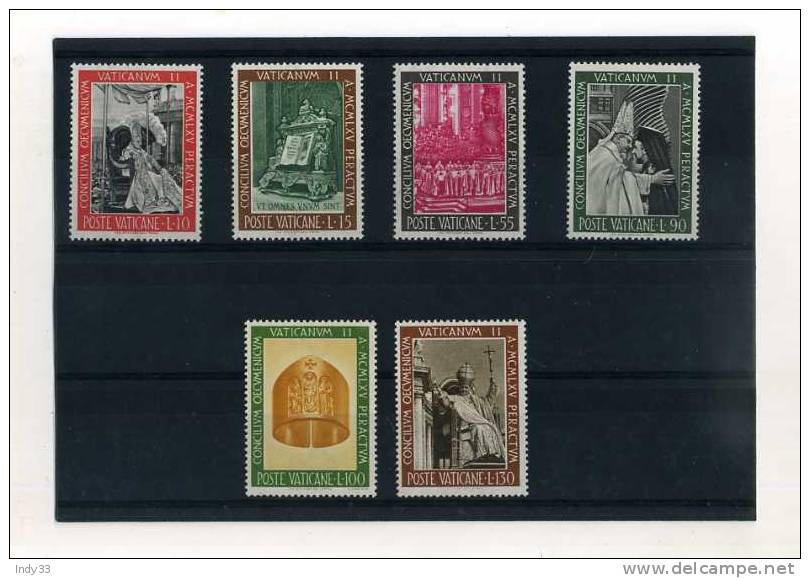 - VATICAN 1961/70 . SUITE DE TIMBRES DE 1965 SUR VATICAN II - Ungebraucht