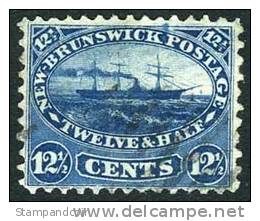 New Brunswick #10 Used 12-1/2c Steam & Sailing Ship From 1860 - Gebruikt