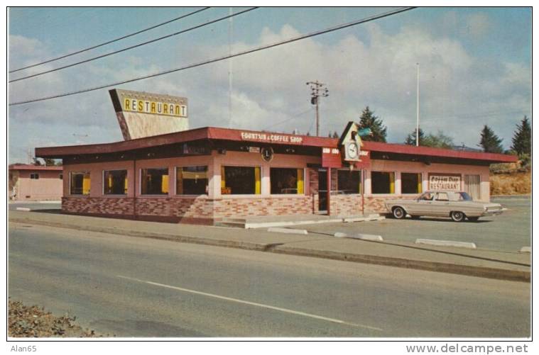 Coo-coo Clock Restaurant And Coffee Shop, Oceanlake Oregon, Auto, 1960s Vintage Postcard - American Roadside