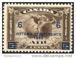 Canada C4 Mint Hinged Ottawa Conference Airmail From 1932 - Airmail