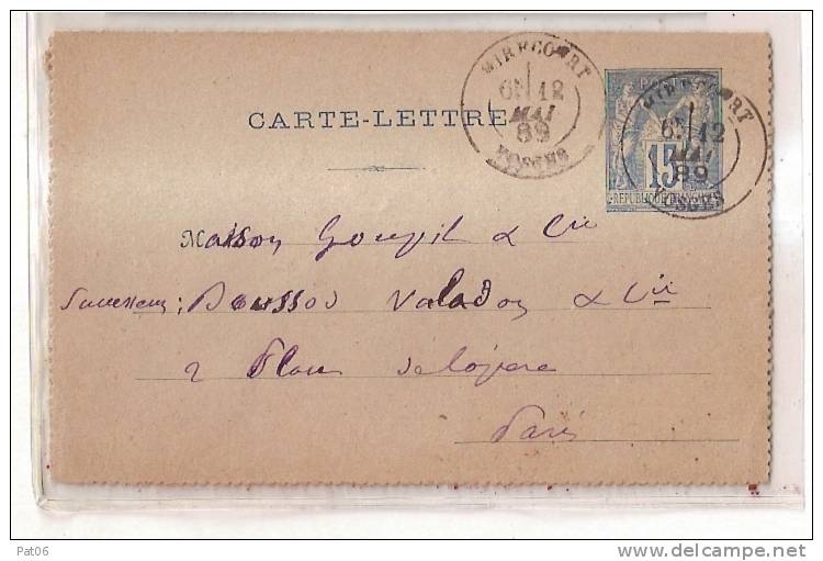 VOSGES (82)      MIRECOURT - Cartes-lettres