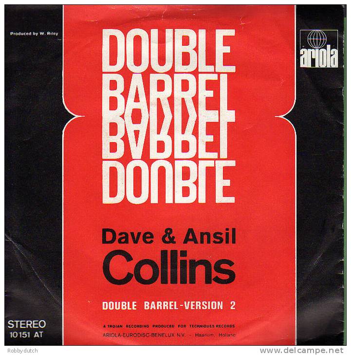 * 7" *  DAVE & ANSIL COLLINS - DOUBLE BARREL (Holland 1970 Ex-!!!) - Disco, Pop