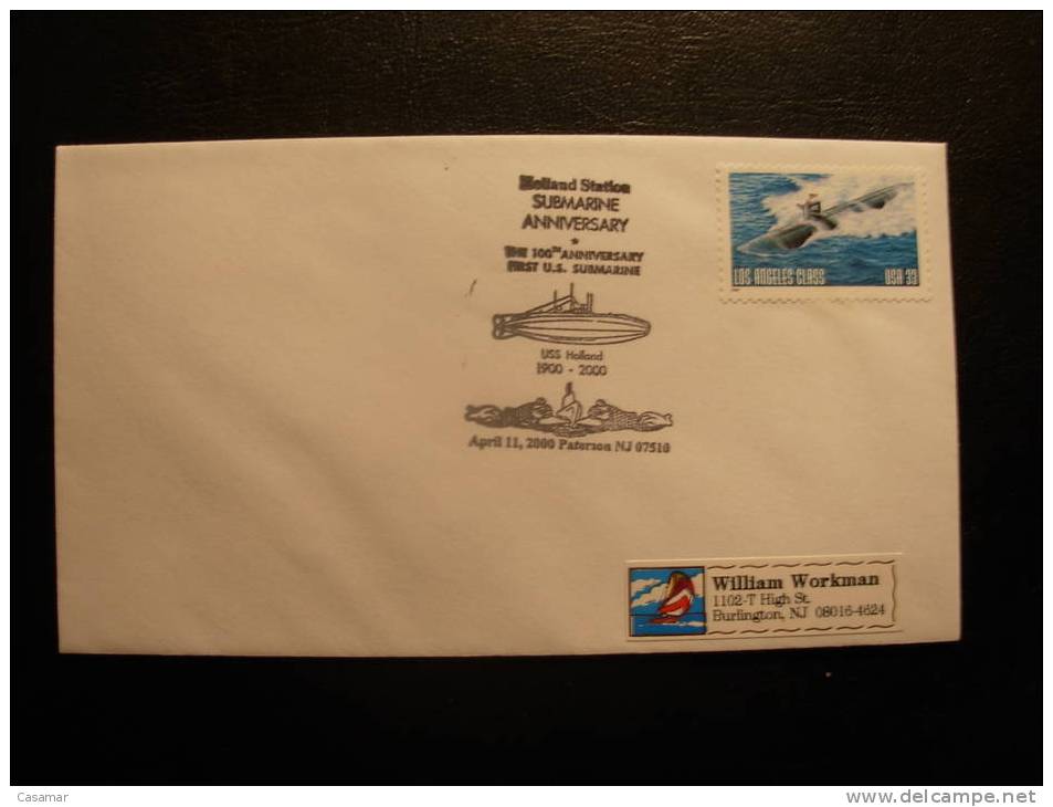 USA Holland Submarine Anv 1900-2000 Submarine Submarino Cancel Cover Sobre Enveloppe - Sous-marins