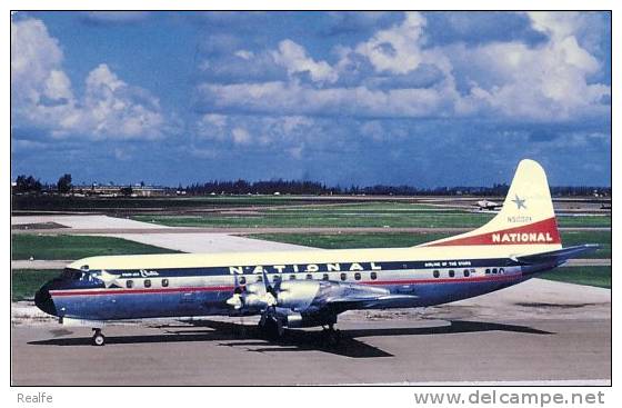 Plane Airplane Avion National Airlines LOCKHEED L-188 - 1946-....: Ere Moderne