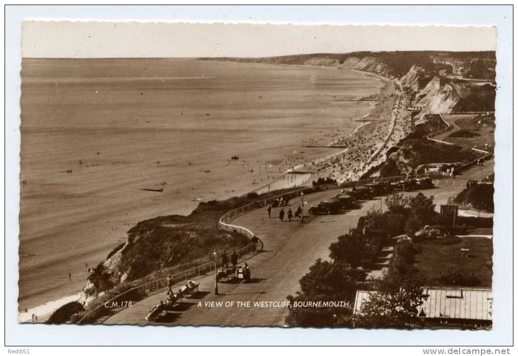 *** ENGLAND *** DORSET *** BOURNEMOUTH *** WIEW OF THE WESTCLIFF *** Thunder & Clayden CM  178 *** 1960 *** - Bournemouth (until 1972)