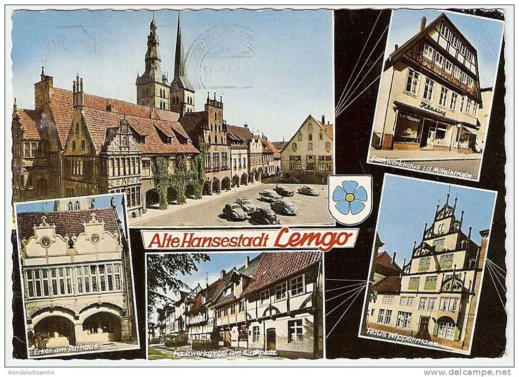 AK Alte Hansestadt Lemgo Mehrbild Wappen 5 Bilder VW-Käfer Wippermann Haus 23.8.66 492 LEMGO Briefe An Postfächer Nie O. - Lemgo