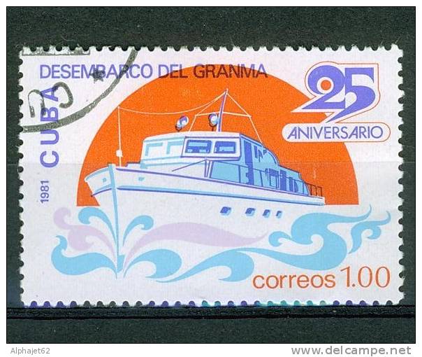 Bateau, Navire - Yacht Granma - CUBA - Débarquement, 25 ° Anniversaire - N° 2309 - 1981 - Used Stamps