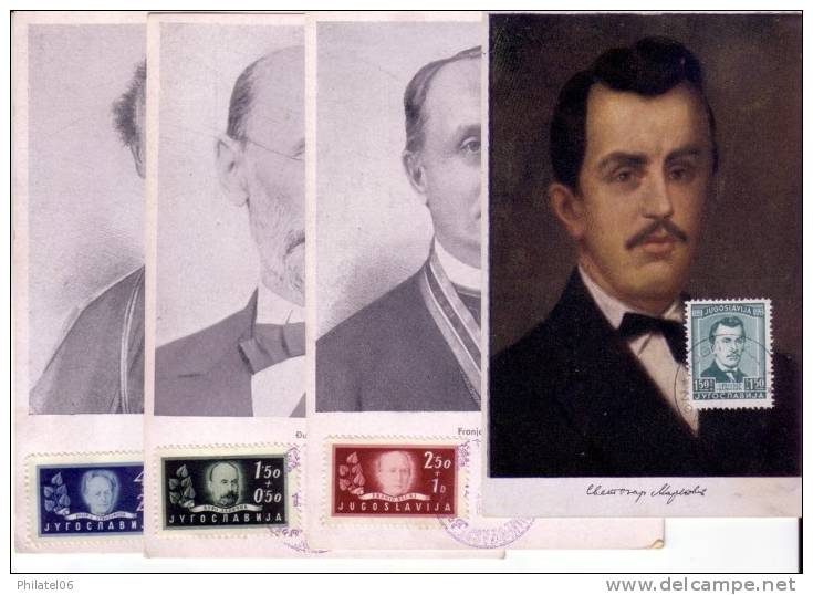 4 CARTES MAXIMUM   CELEBRITES   1948 - Cartes-maximum