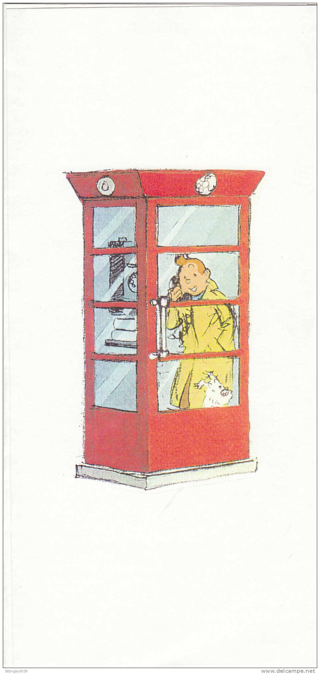 TINTIN DANS UNE ETRANGE CABINE TELEPHONIQUE. SD. Années 90 - Affiches & Posters