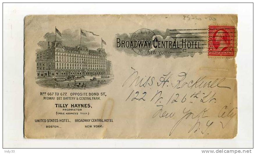 -  ETATS UNIS 1900/20 . AFFRANCHISSEMENT SIMPLE SUR ENVELOPPE ILLUSTREE DE 1900 . CIRCULATION INTERIEURE - Covers & Documents