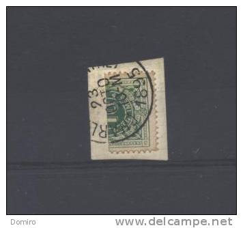 BE TX1 (demi-timbre Oblitéré Sur Fragment)  "CHARLEROI 23-OCTO-1895"   Cote COB : 45.00 € - Timbres