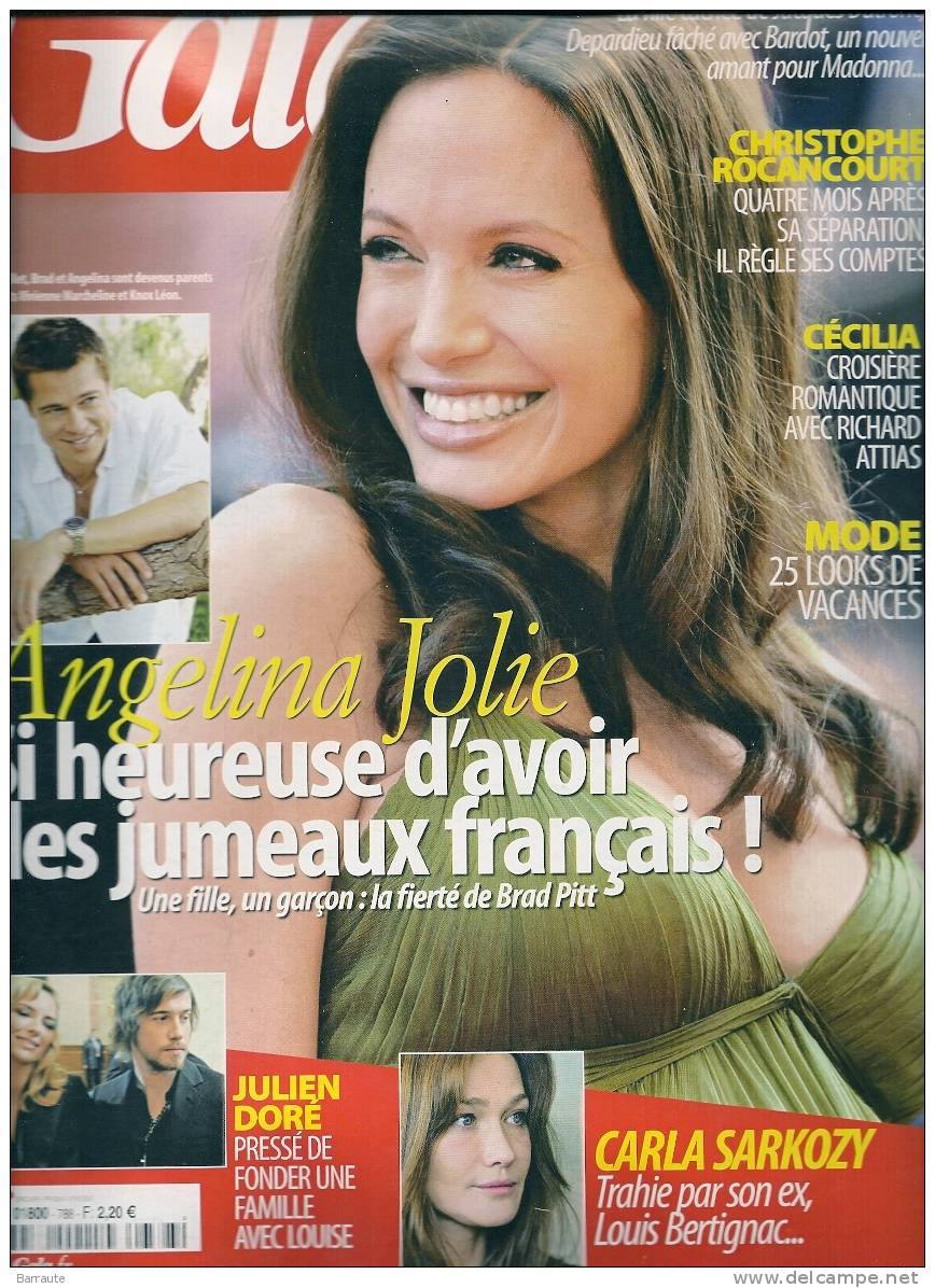 GALA  N°  788  Du 16/07/2008  " ANGELINA JOLIE "  En Couverture. - People