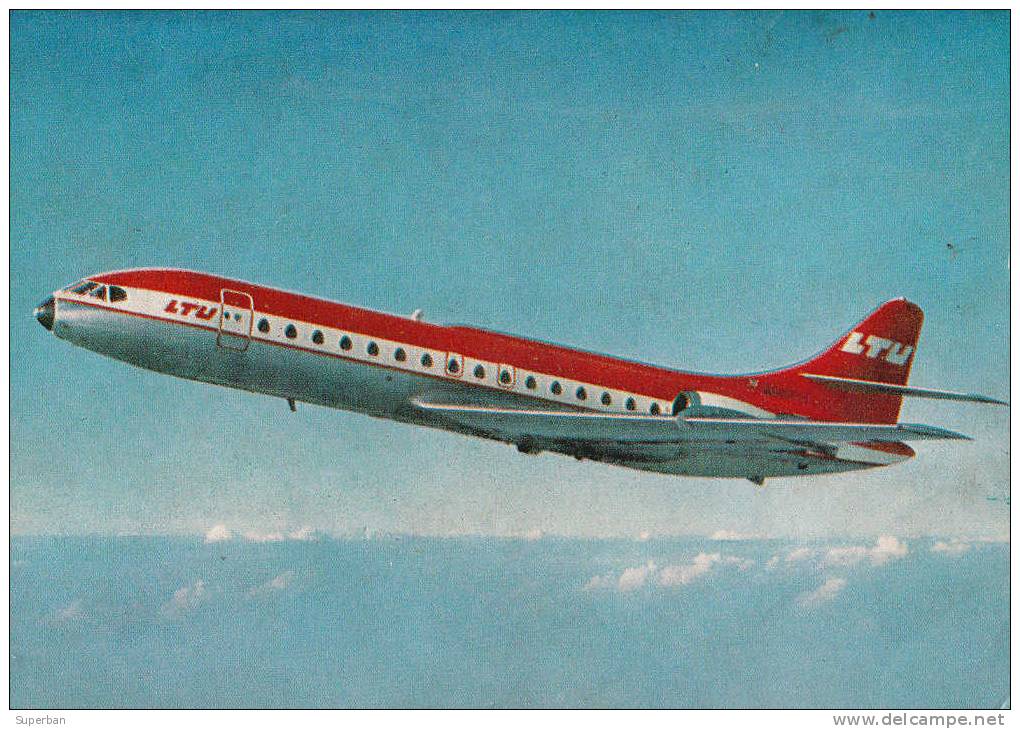 AVIATION CIVILE - ANNÉE: ENV. 1970 - AVION CARAVELLE SE 210 10 R De LTU En VOL (e-215) - 1946-....: Moderne