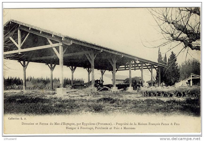 Carte Postale Ancienne Eyguières - Domaine Et Ferme Du Mas D'Espagne. Parc à Moutons - Agriculture, Ovins - Eyguieres