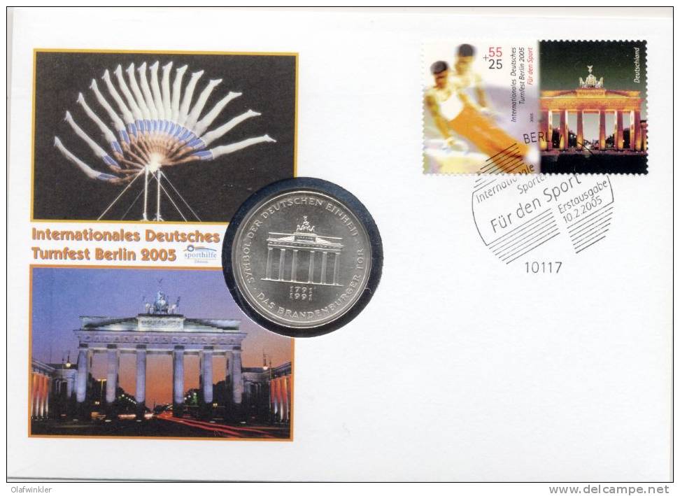2005 Numisbrief Für Den Sport: Deutsches Turnfest 10 DM (200 Jahre Brandenburger Tor) - Sonstige & Ohne Zuordnung